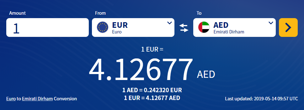 changer euros à Dubai
